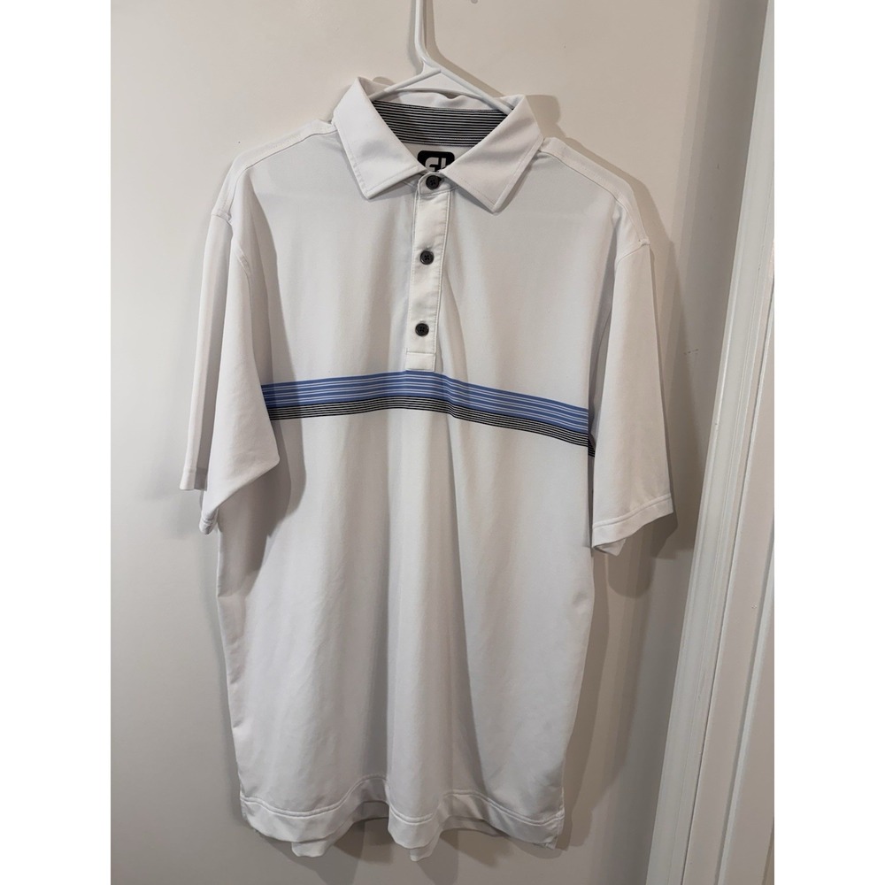 FootJoy Golf Polo Shirt Mens Med  FJ Performance Athletic Fit‎ White